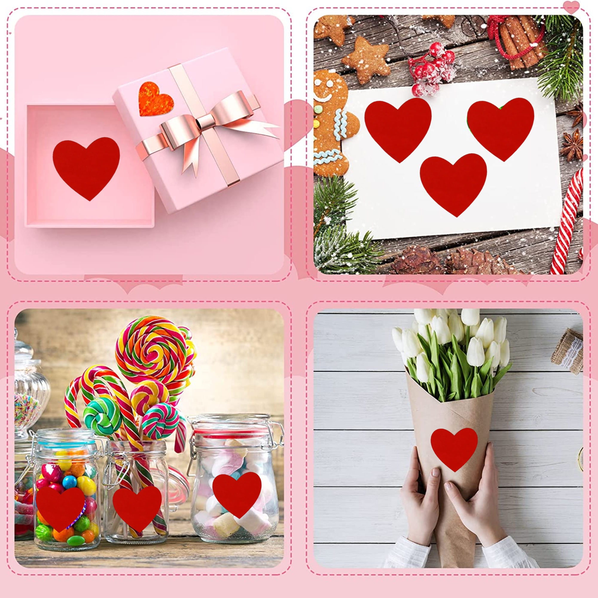 Valentine's Day Glitter Heart Stickers 9Pcs per Sheet, Decorative Labels Love  Decals for Kids Adults Scrapbooking Envelopes Crafts Rewards Valentine  Party Anniversaries & Wedding Accessories Set of 2 